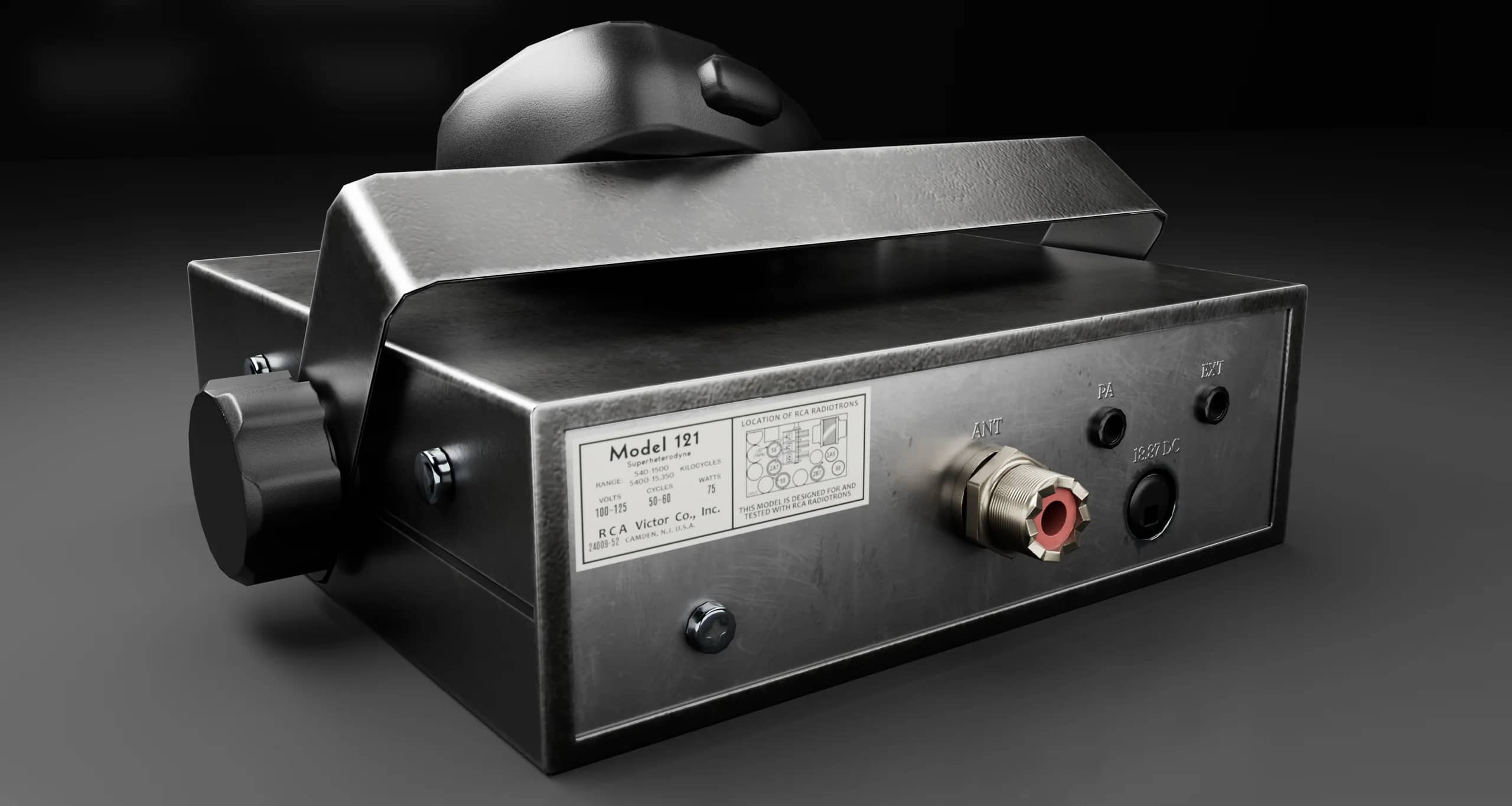 Rear — connectors & label
