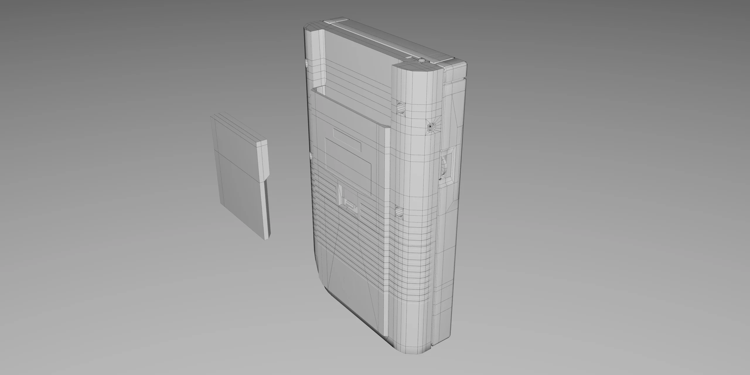 Rear three-quarter — wireframe